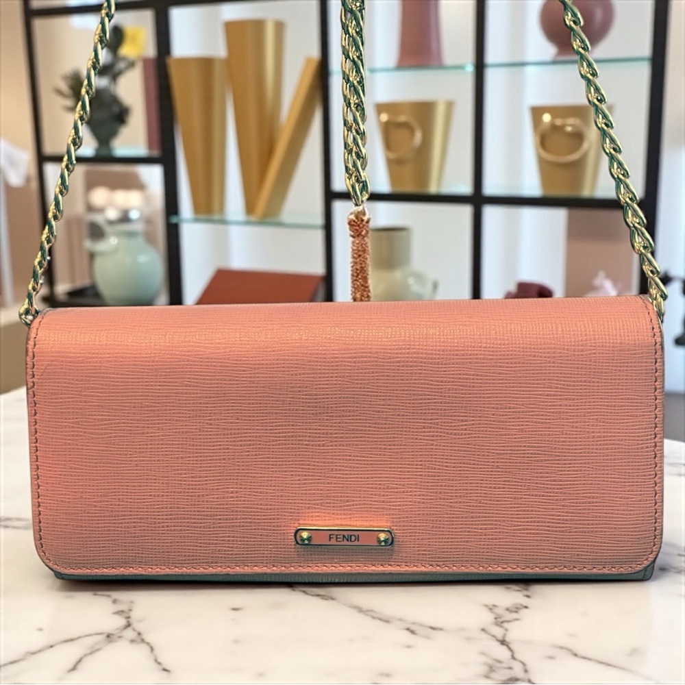 FENDI Pink Selleria Wallet / Shoulder / Crossbody Bag with Unbranded Strap